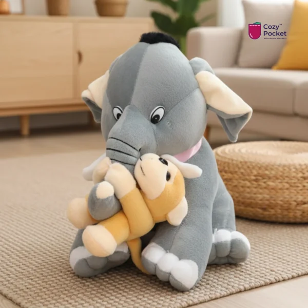 Elephant with Monkey Soft Toy
