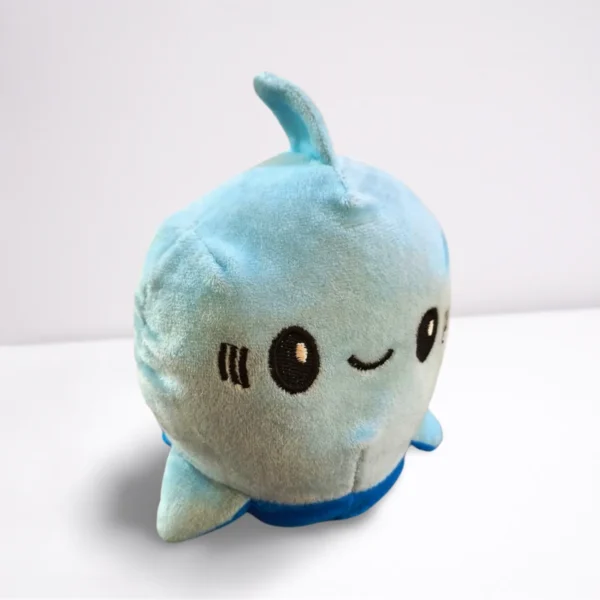 Light Blue Reversible Shark Soft Toy also known as Mood Plushy